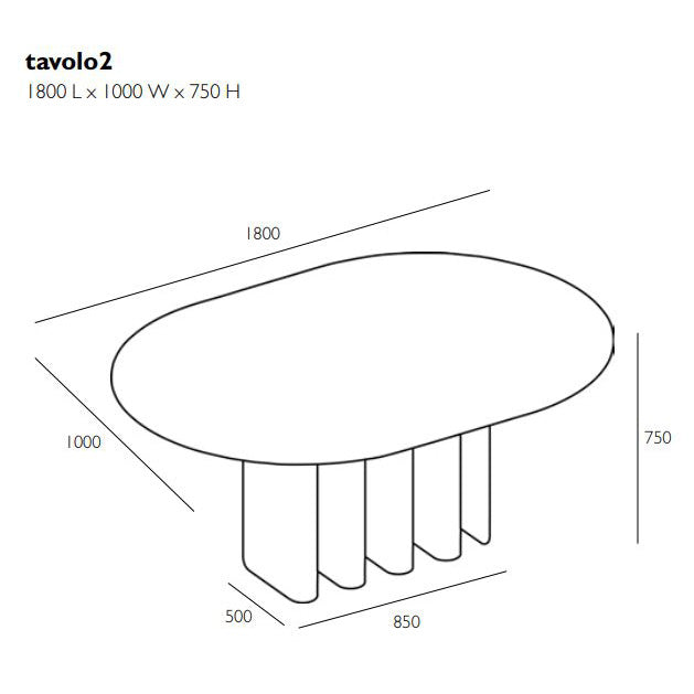 TAVOLO2 - Oval glass and aluminium dining table.