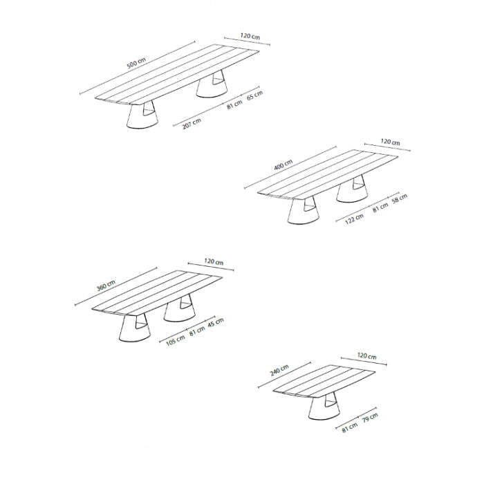 TABLE B 120 - Rectangular Concrete dining table