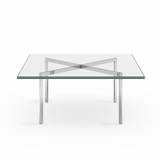 Knoll Barcelona - square glass and steel coffee table