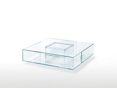 Glas Italia SEASONS - Low square crystal coffee table