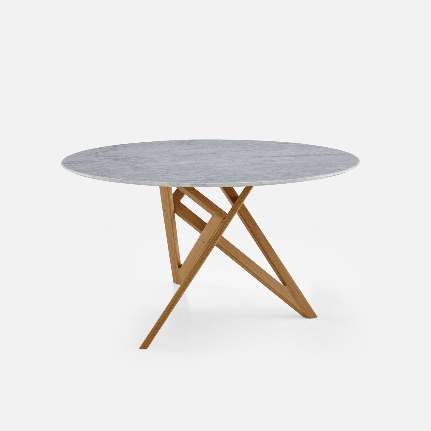 ENNÉA - Round Carrara marble dining table.