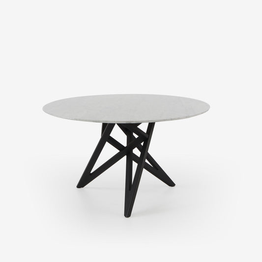 ENNÉA - Round Carrara marble dining table.