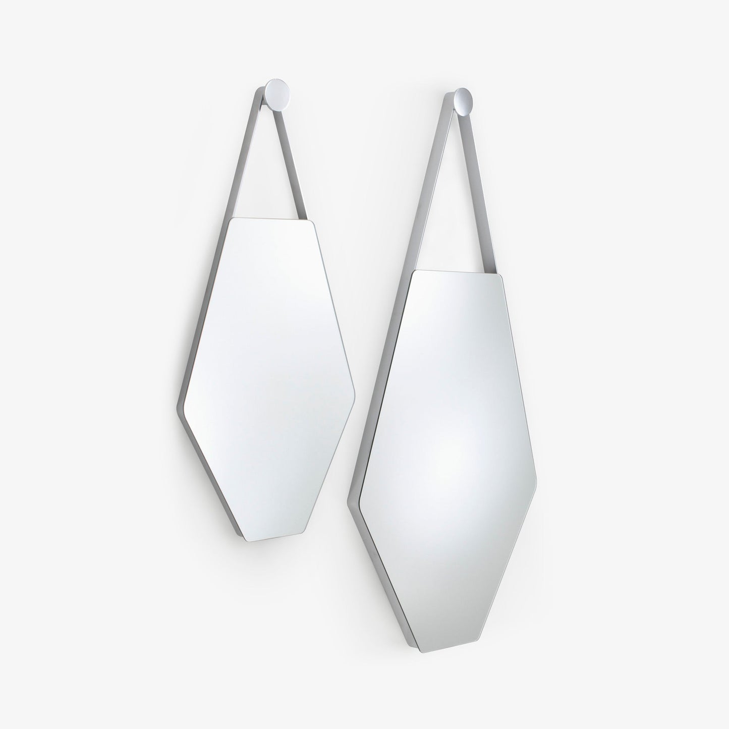 MON BEAU MIROIR - Wall-mounted glass and steel mirror.