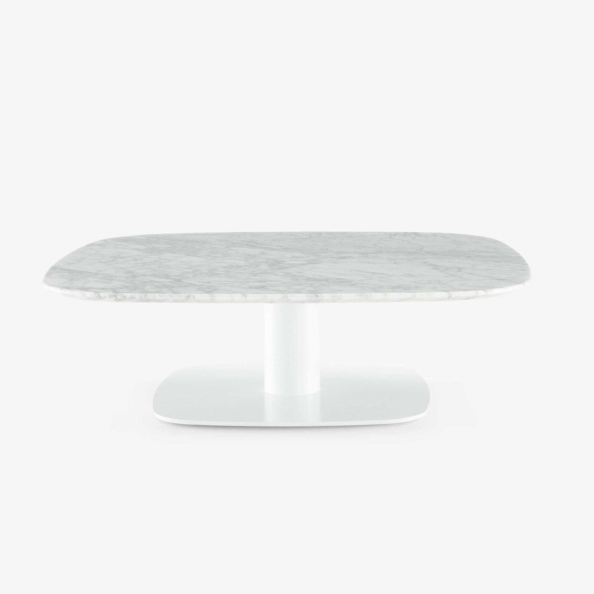 ALSTER - Low square Carrara marble coffee table.