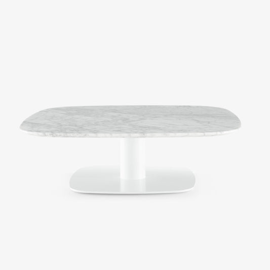 ALSTER - Low square Carrara marble coffee table.