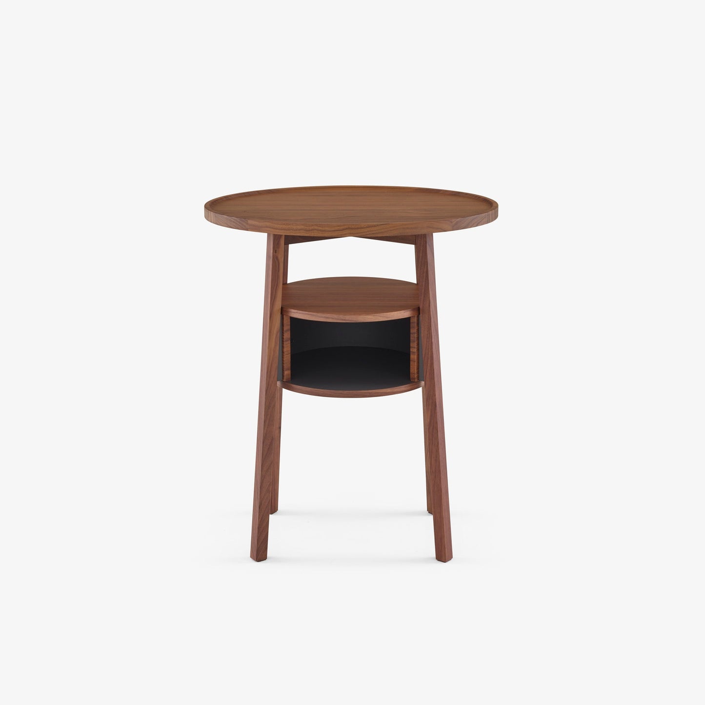 EPISODE - Round solid wood bedside table with drawers.