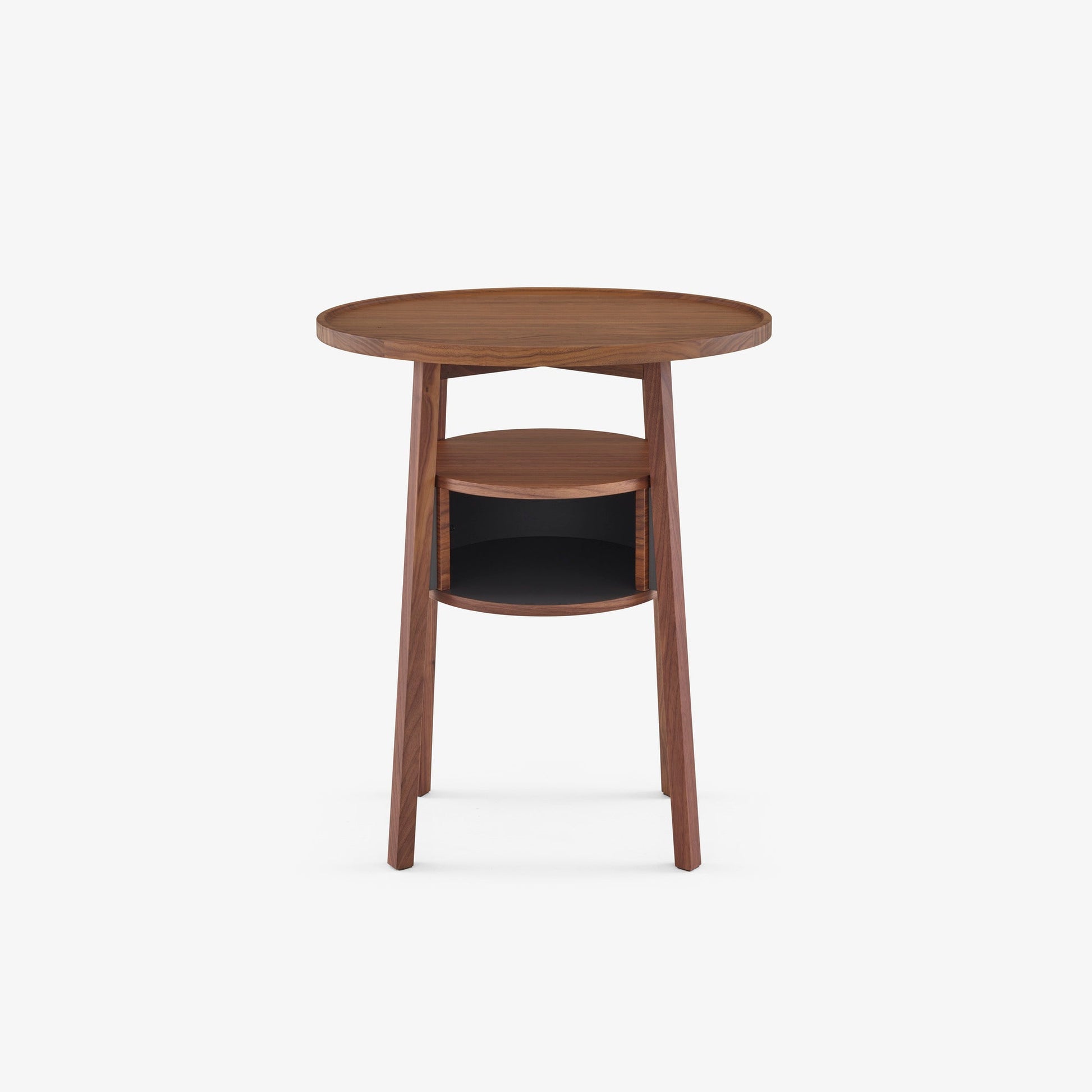 EPISODE - Round solid wood bedside table with drawers.