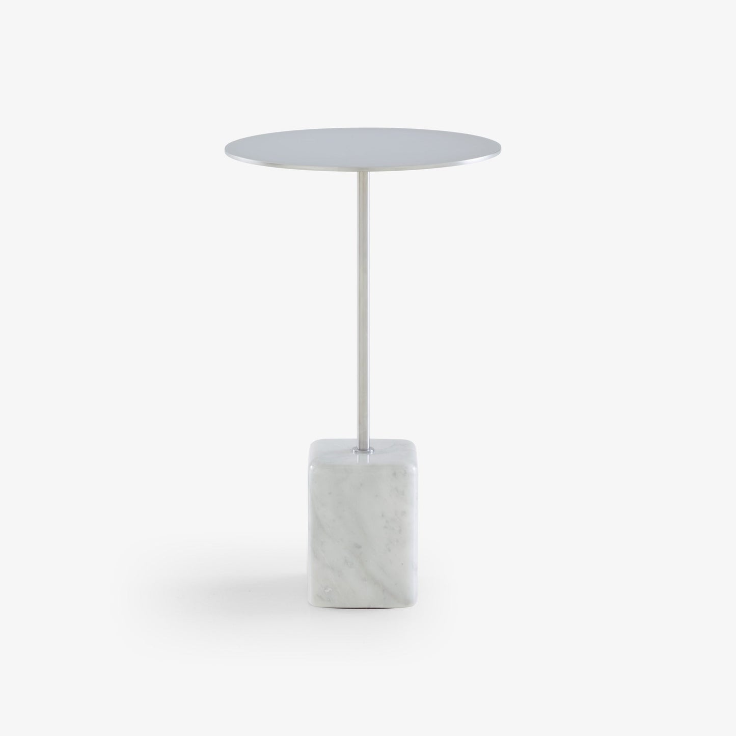 CUPIDON - Round steel high side table.