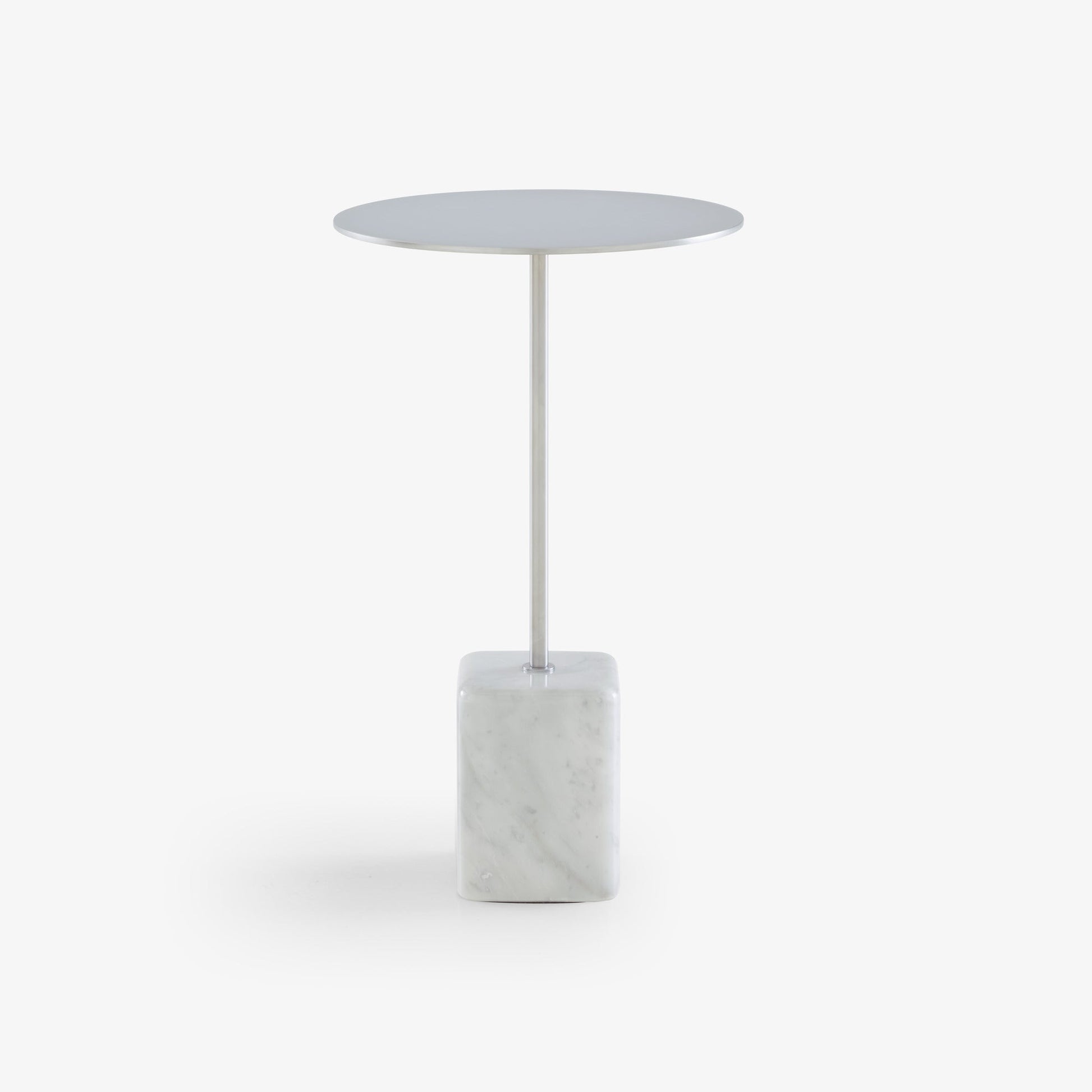 CUPIDON - Round steel high side table.