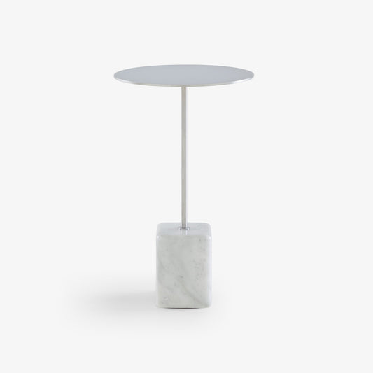 CUPIDON - Round steel high side table.