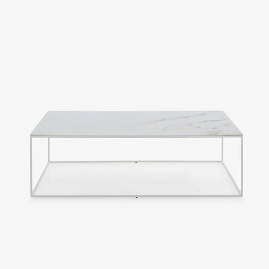 SPACE - Low rectangular porcelain stoneware coffee table.