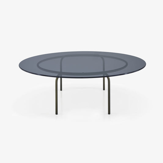 LIAM - Low round tempered glass coffee table.
