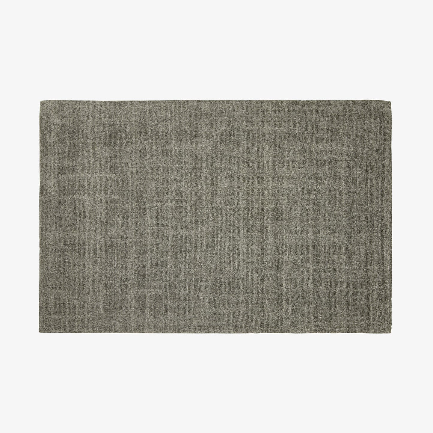 FIBER WOOD - Solid-color handmade rectangular Lyocell rug.