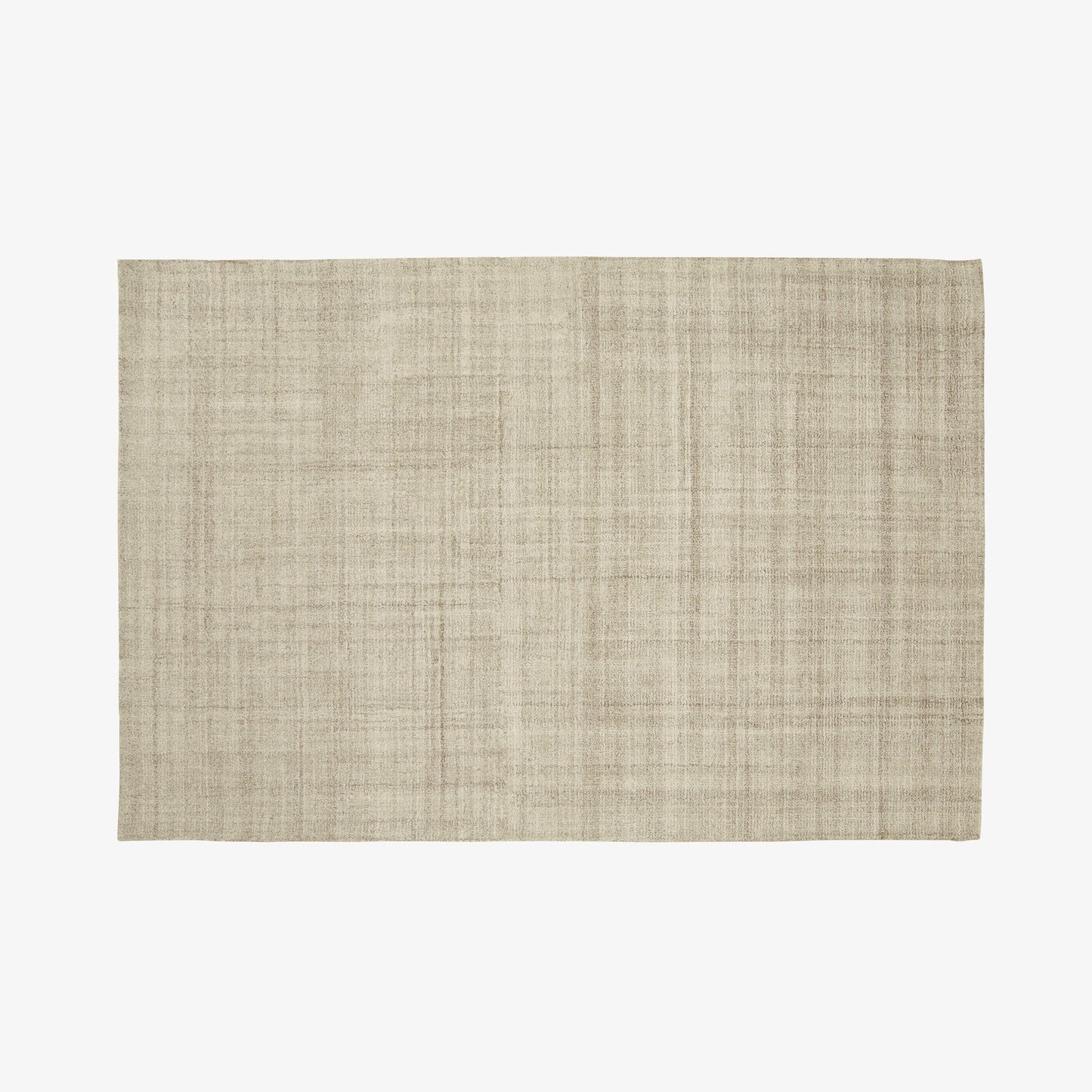 FIBER WOOD - Solid-color handmade rectangular Lyocell rug.