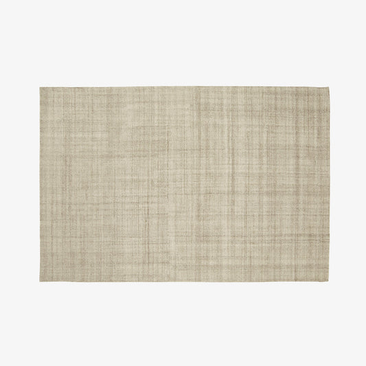FIBER WOOD - Solid-color handmade rectangular Lyocell rug.