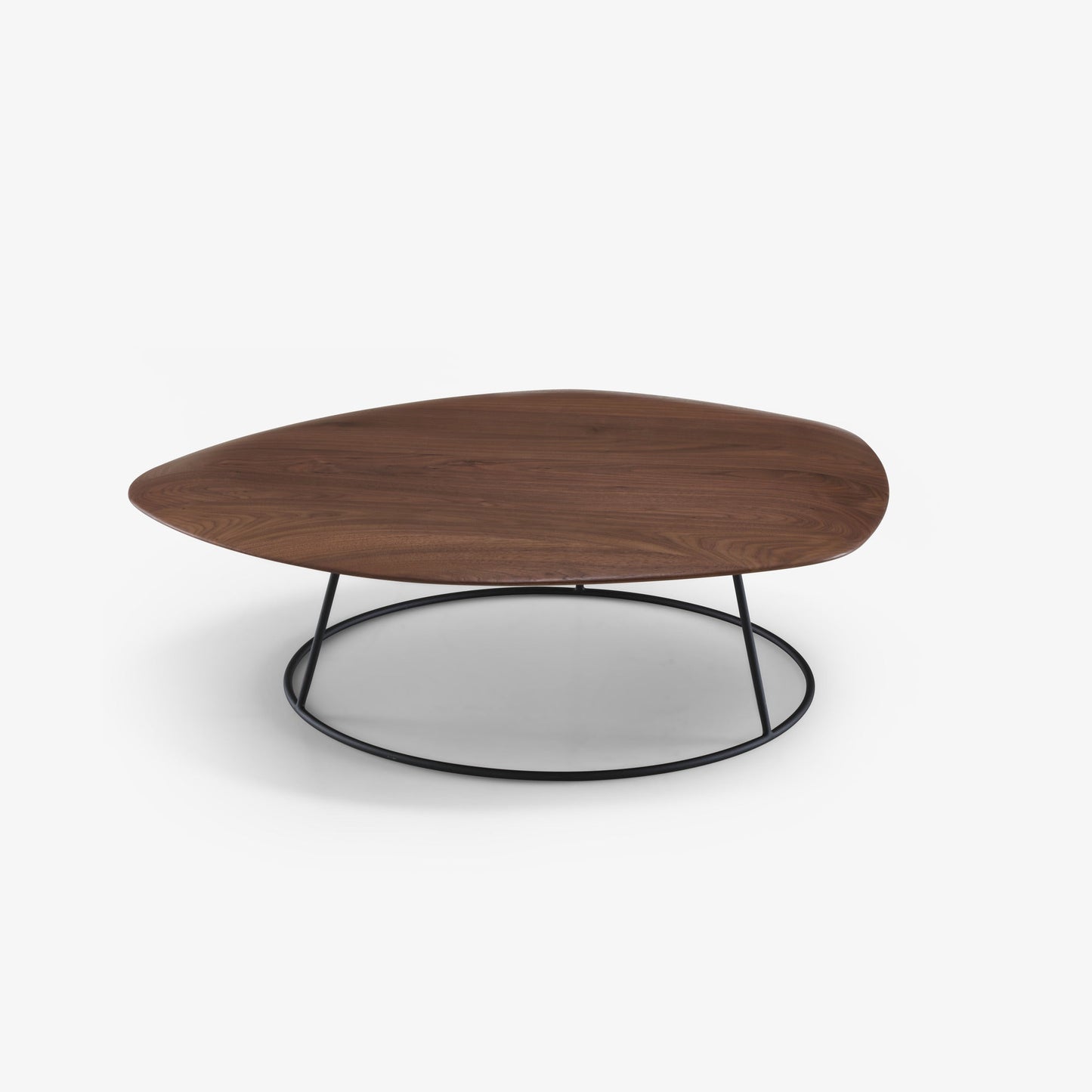 PEBBLE - Low walnut coffee table.