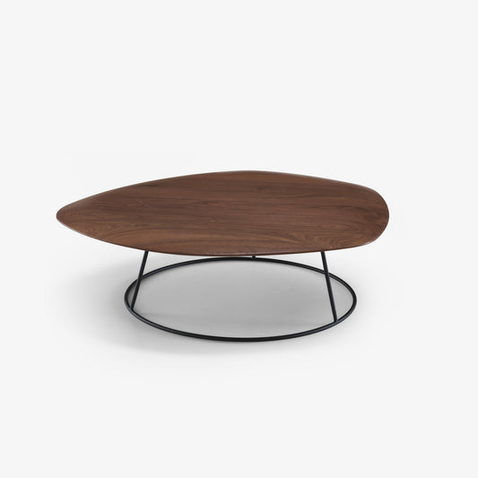 PEBBLE - Low walnut coffee table.