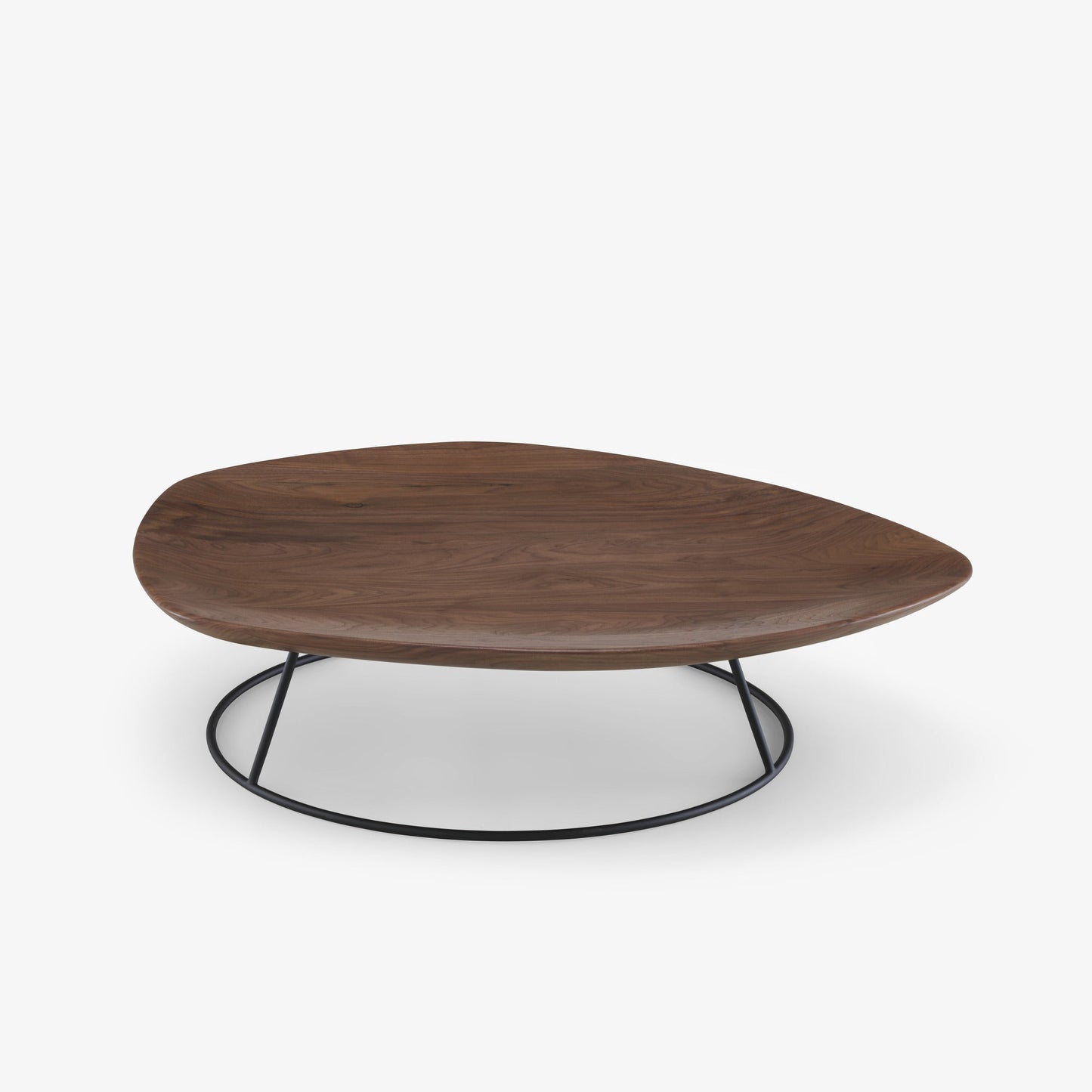 PEBBLE - Low walnut coffee table.