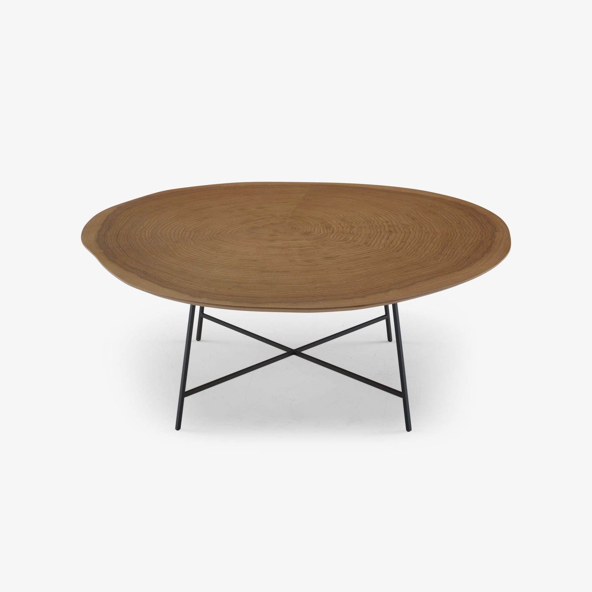 ALBURNI - Round wood veneer coffee table.