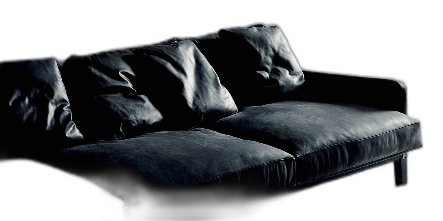 DUMAS - Leather armchair with removable cover
