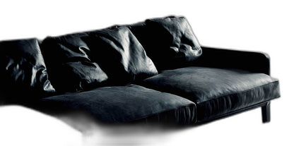 DUMAS - Leather armchair with removable cover
