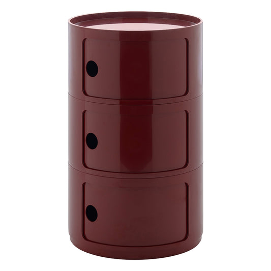Componibili Big storage unit, 3 modules, burgundy
