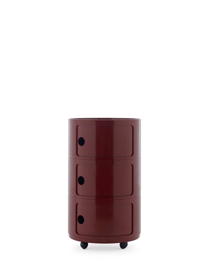 Componibili Big storage unit, 3 modules, burgundy