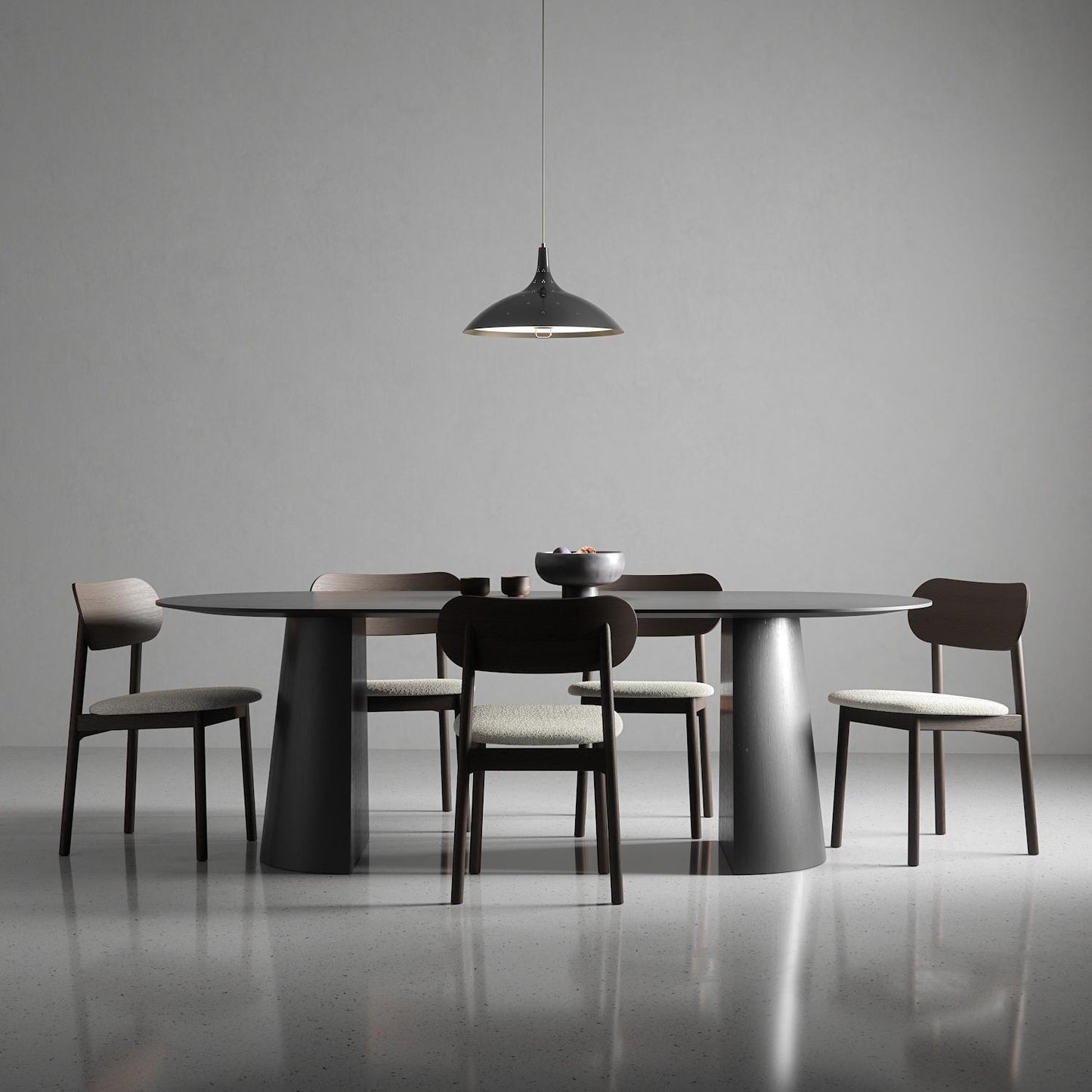 Decotique Elephant Dining Chair Dark Oak/White Bouclé