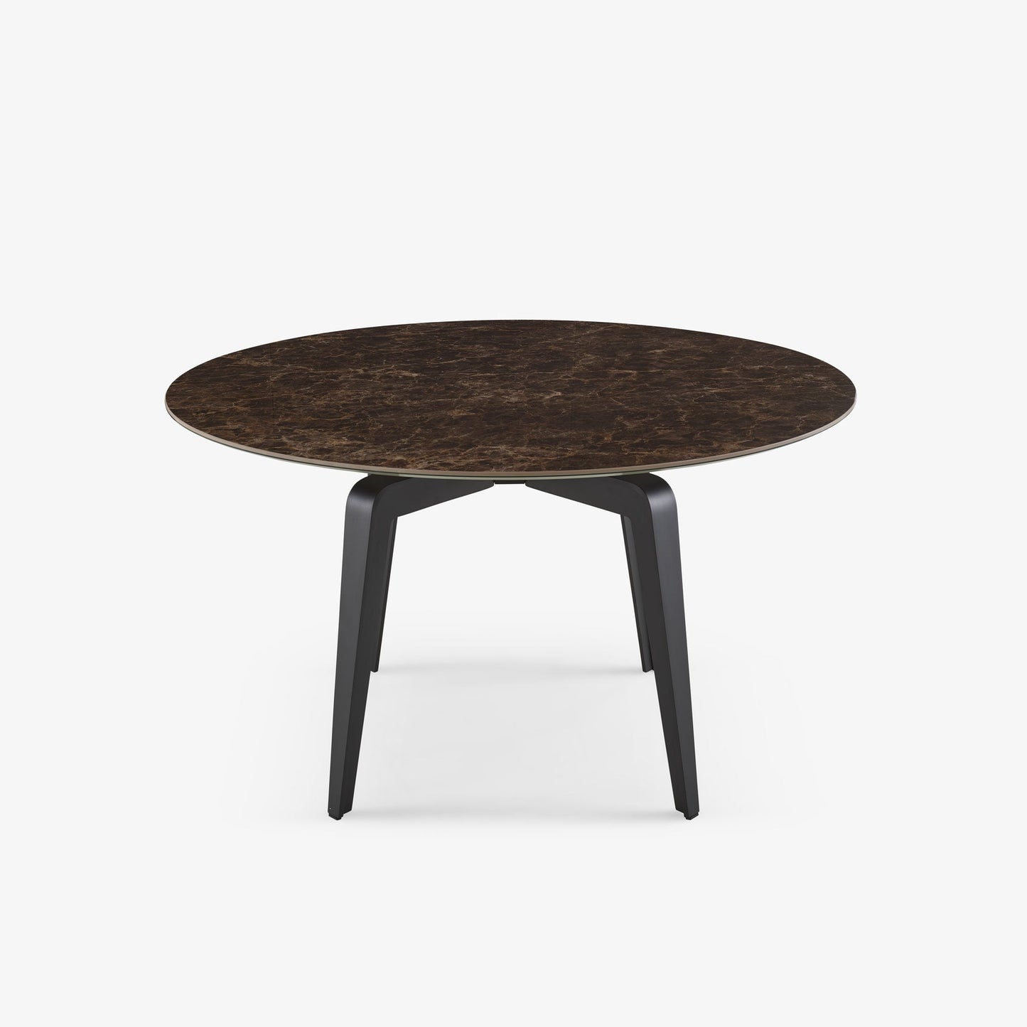ODESSA - Round table with marble effect porcelain stoneware top.