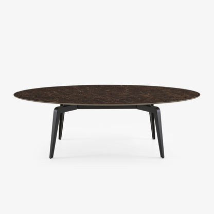 ODESSA - Oval dining table with porcelain stoneware top marble effect.