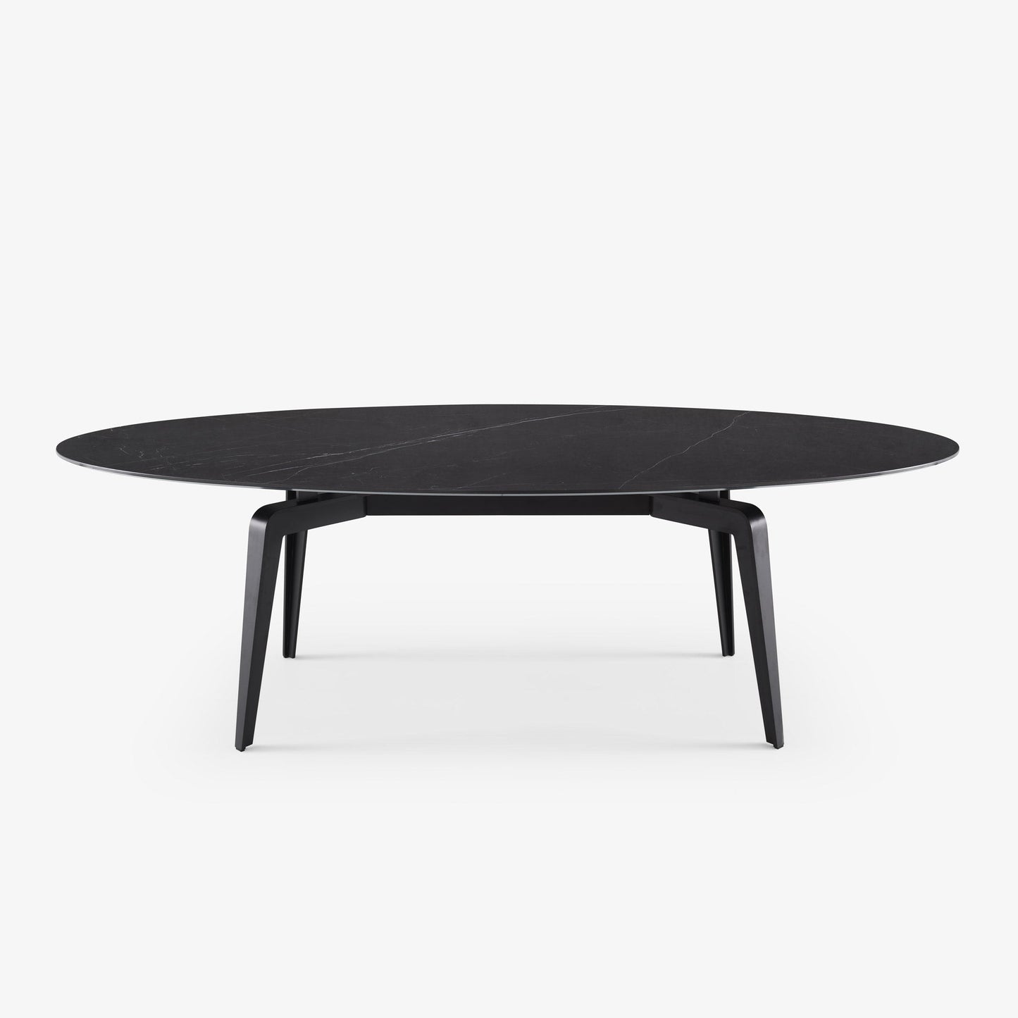 ODESSA - Oval dining table with porcelain stoneware top marble effect.