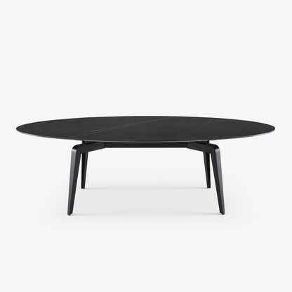 ODESSA - Oval dining table with porcelain stoneware top marble effect.