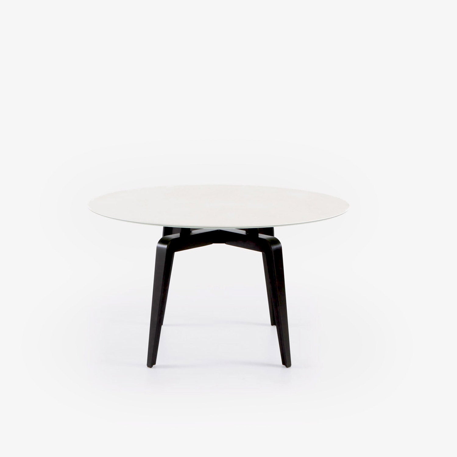 ODESSA - Round table with marble effect porcelain stoneware top.
