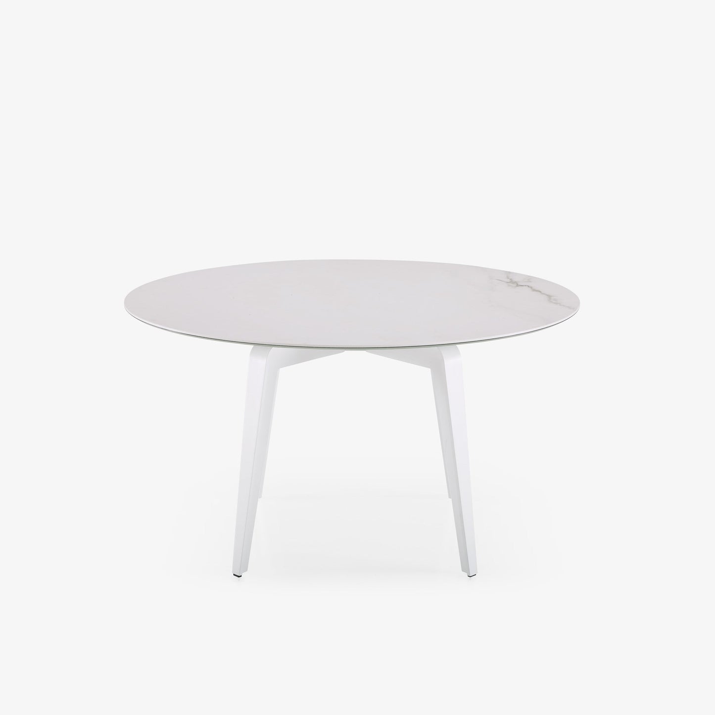 ODESSA - Round table with marble effect porcelain stoneware top.