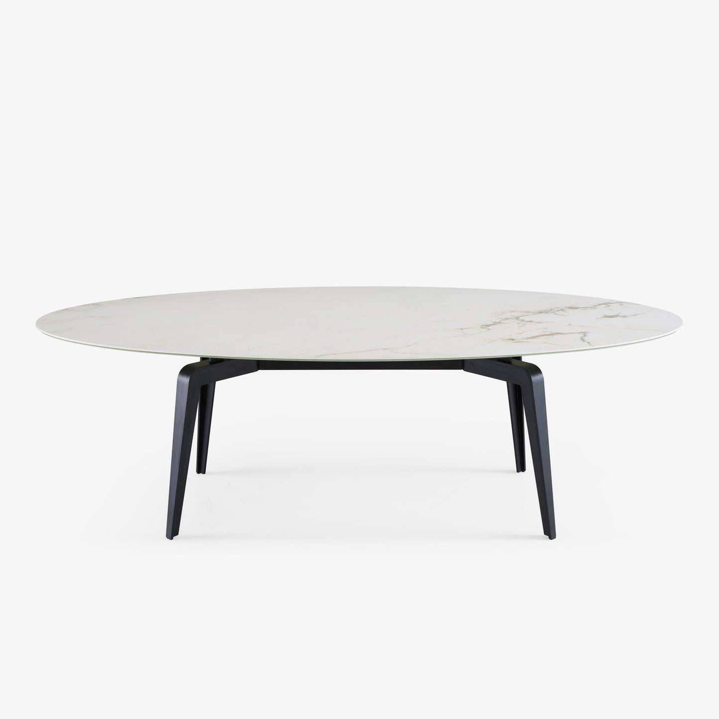 ODESSA - Oval dining table with porcelain stoneware top marble effect.