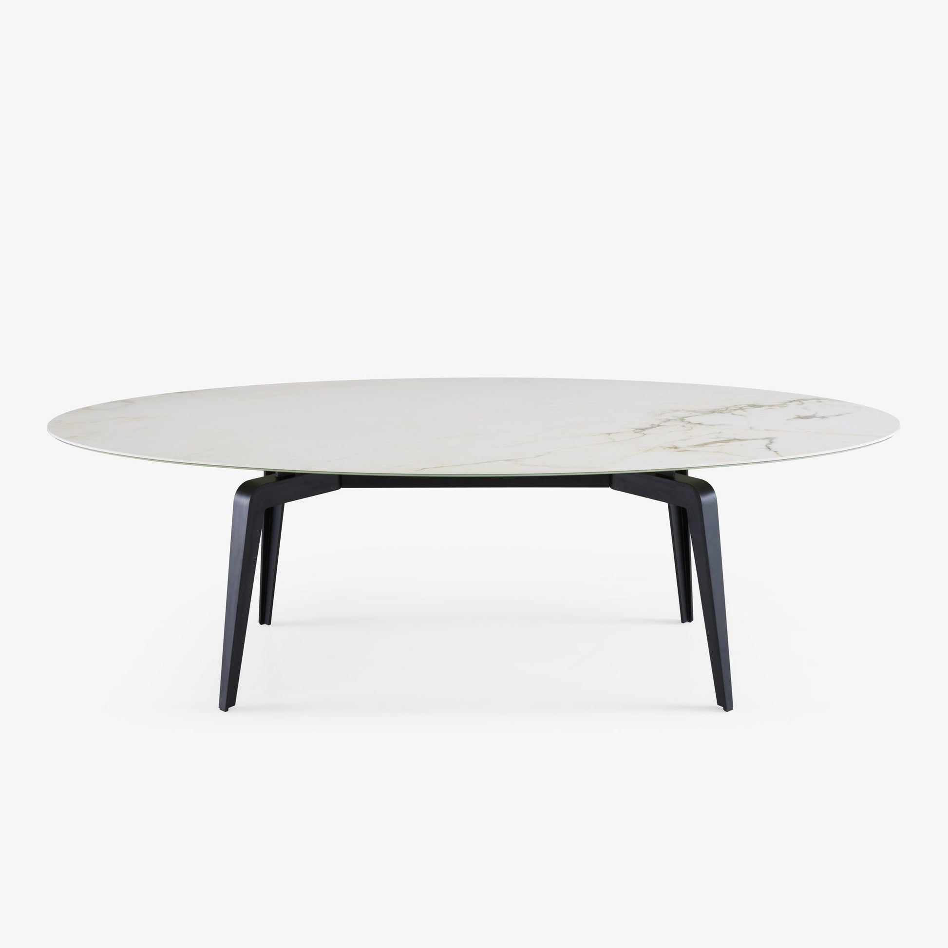 ODESSA - Oval dining table with porcelain stoneware top marble effect.