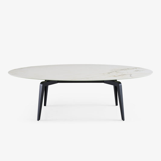 ODESSA - Oval dining table with porcelain stoneware top marble effect.
