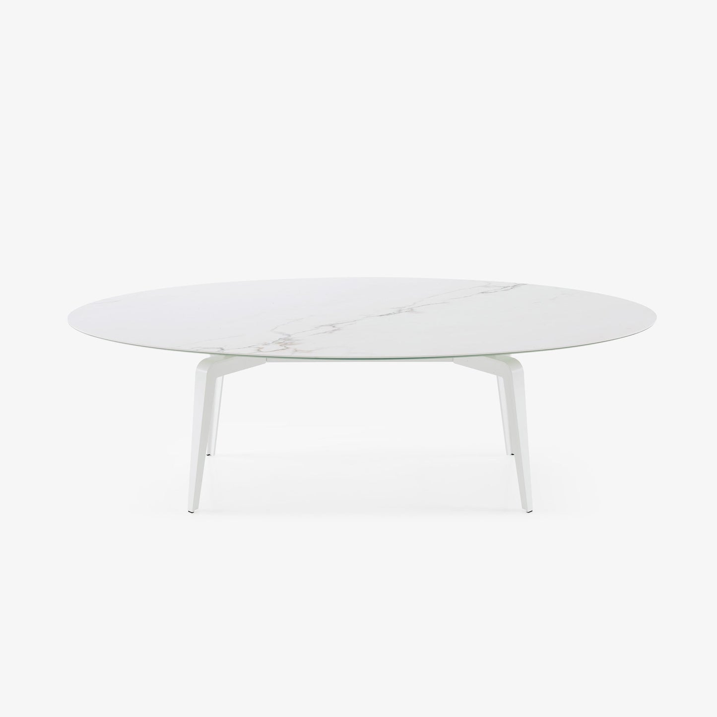 ODESSA - Oval dining table with porcelain stoneware top marble effect.