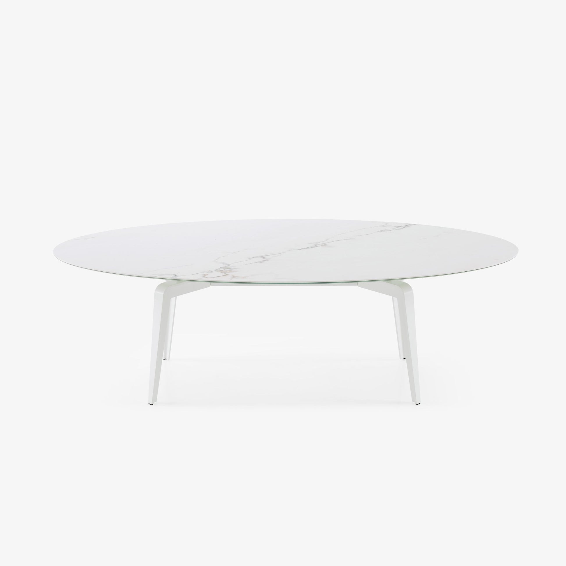 ODESSA - Oval dining table with porcelain stoneware top marble effect.