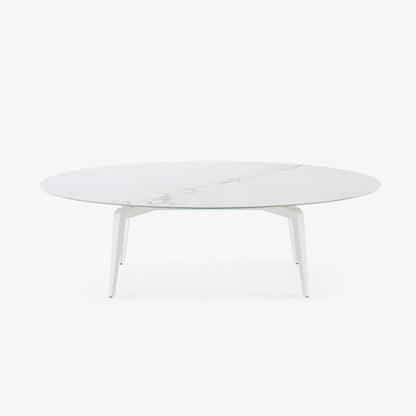 ODESSA - Oval dining table with porcelain stoneware top marble effect.