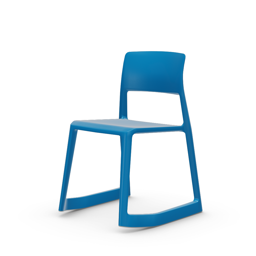 Tip Ton - solid plastic chair with a forward-tilt.