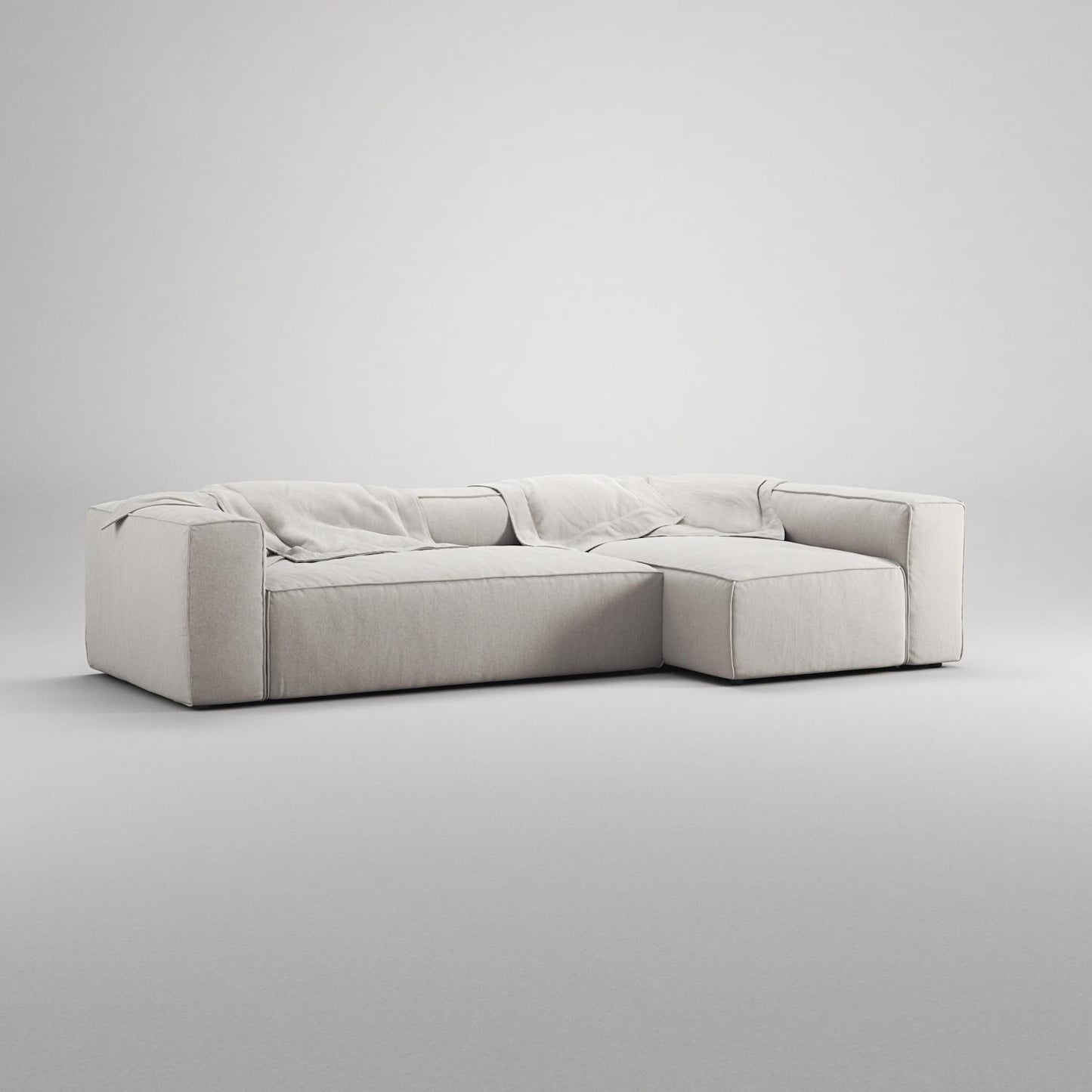 Decotique Grand 4-Seater Sofa Chaise Right Moonwhite