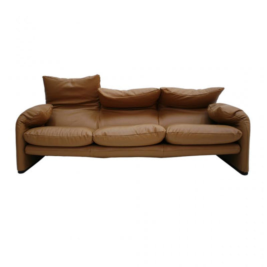 [Overseas Stock - 3 Month Lead Time] Maralunga - 3-Seater Leather Sofa