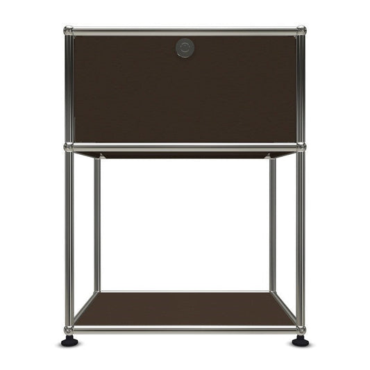 1x2 Modular Metal Sideboard with 1 top door & 1 pannel [W500XD350XH(395+250)] by Usm #USM Brown