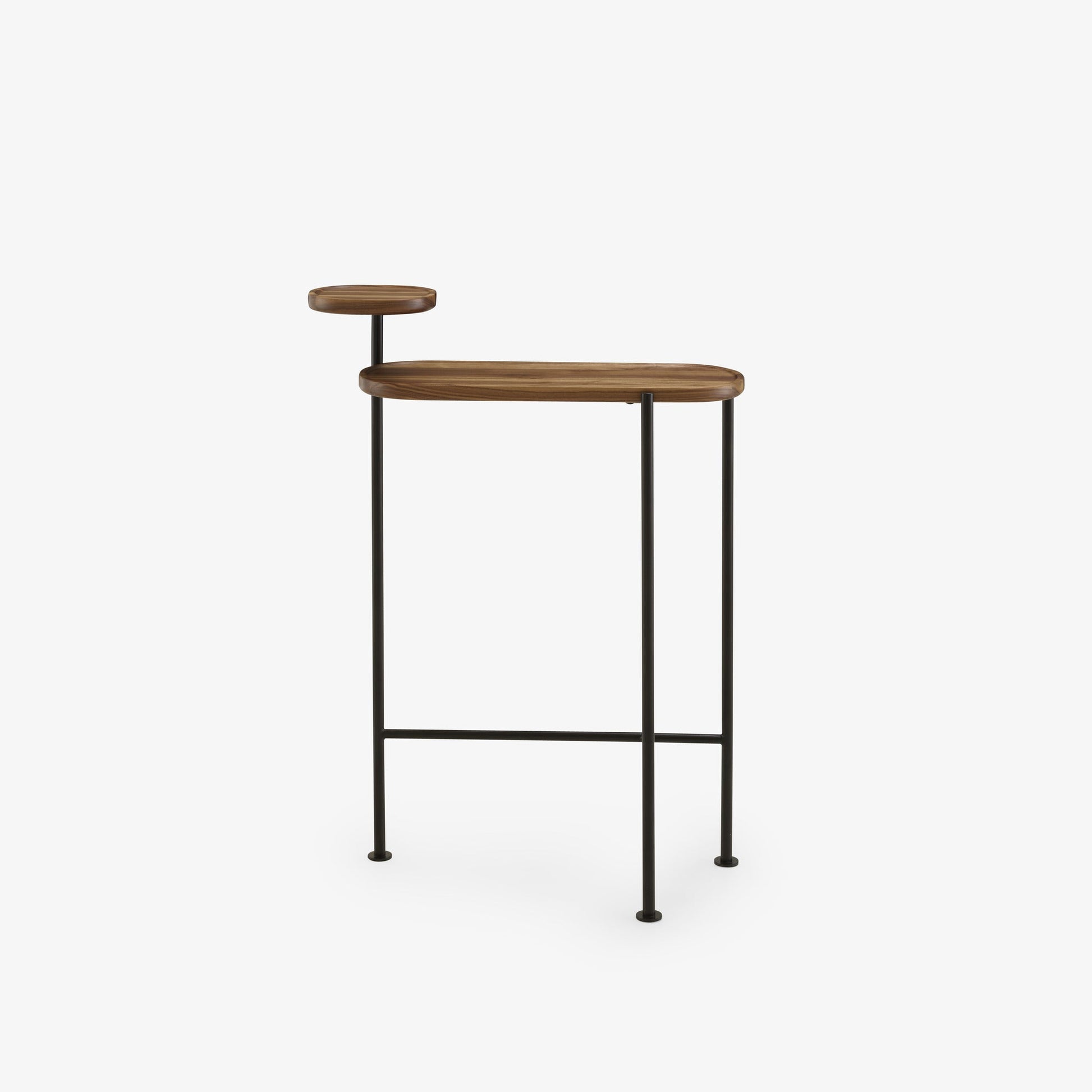 LOOMY - Oval steel and wood console table.
