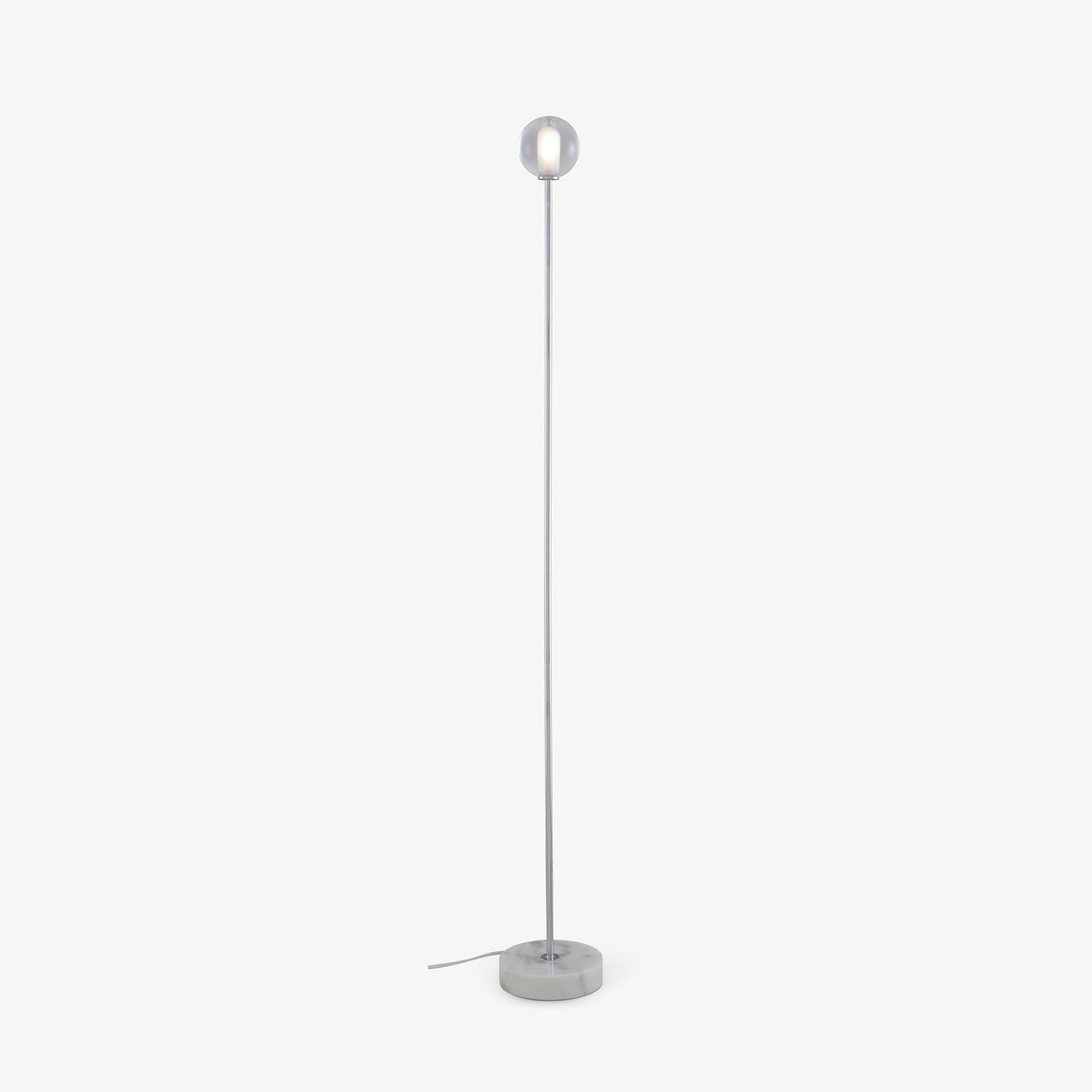 CALOT - LED floor lamp with marble base and glass shade.