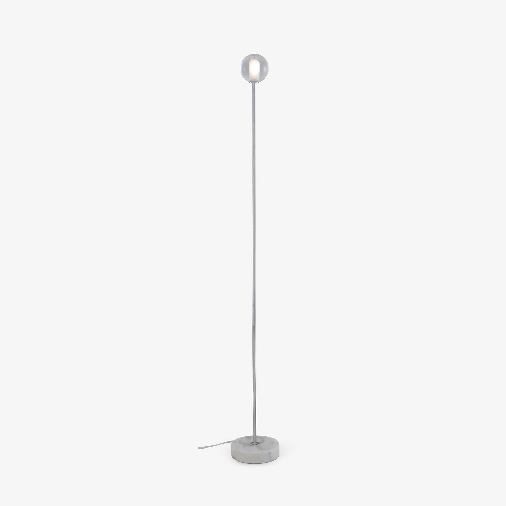 CALOT - LED floor lamp with marble base and glass shade.