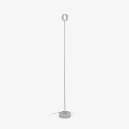 CALOT - LED floor lamp with marble base and glass shade.
