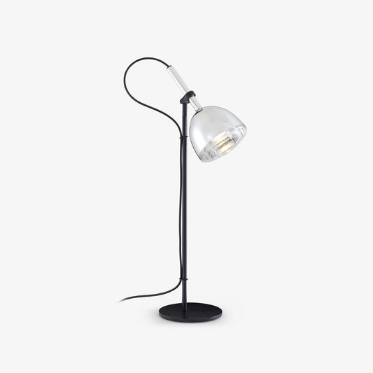 CHROME BELL - LED adjustable glass and steel desk lamp.