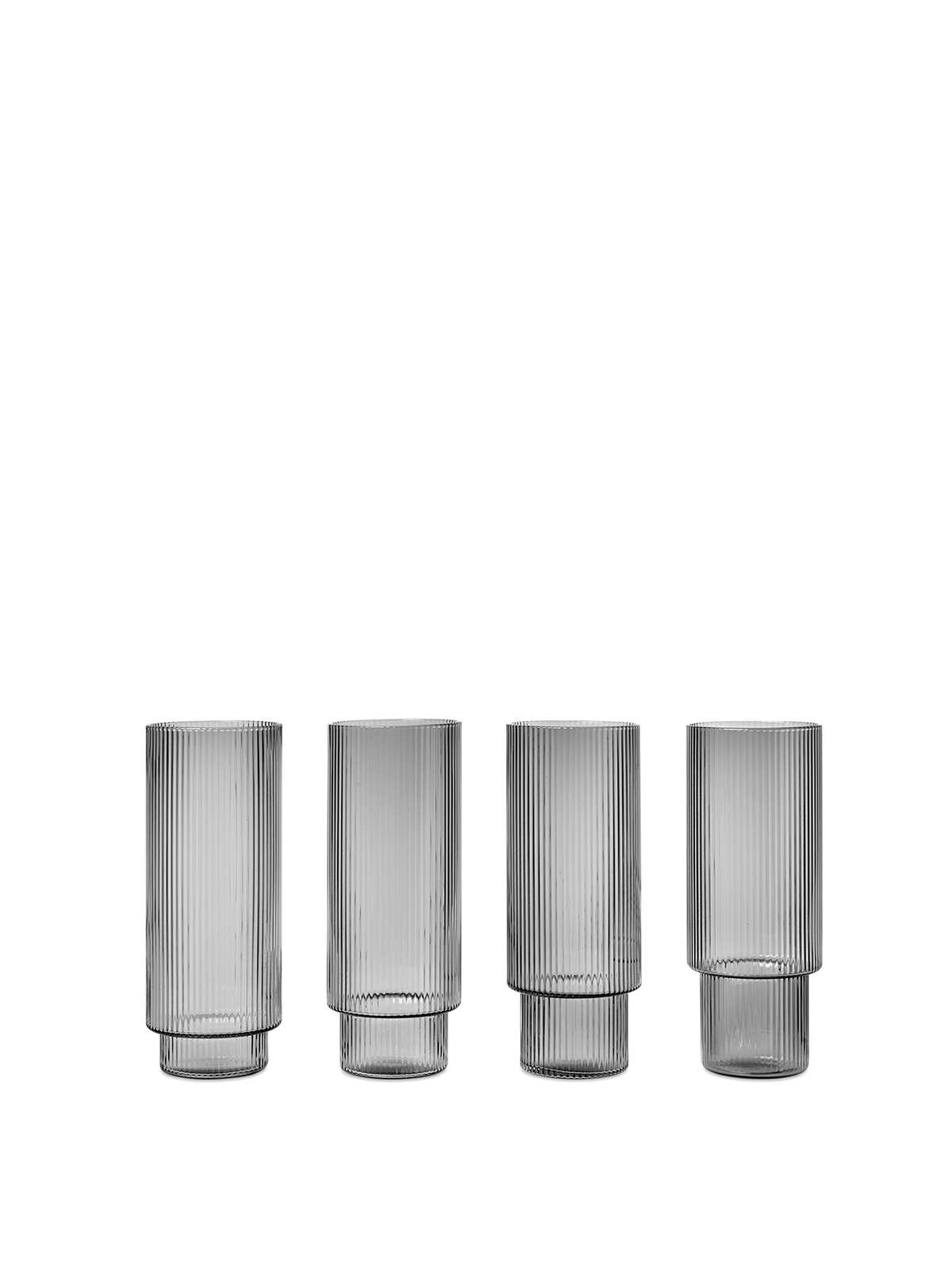 Ripple Long Drink Glasses (Set of 4) by Ferm Living